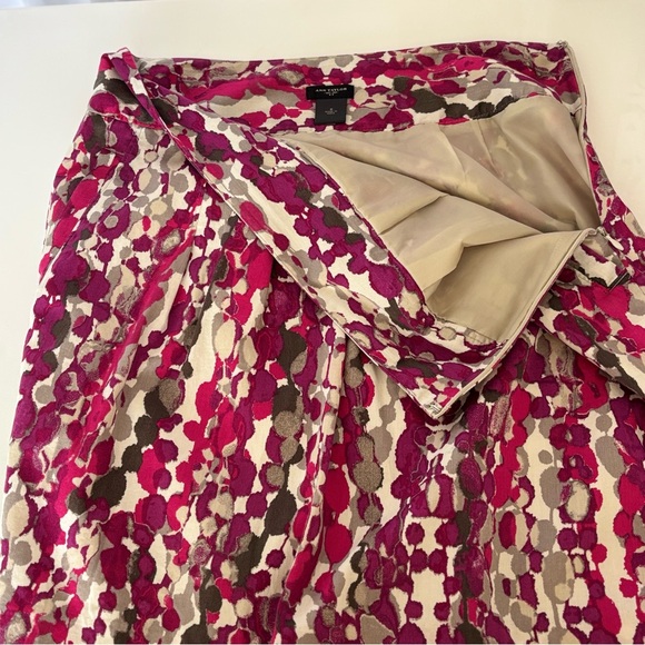 Ann Taylor Sz 8 Women Mini Lined Peasant Skirt Paisley Pink w/Pockets Y2K - Picture 4 of 7